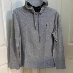 Polo Ralph Lauren Men’s Gray Long Sleeved Hooded Tee in Size Medium
